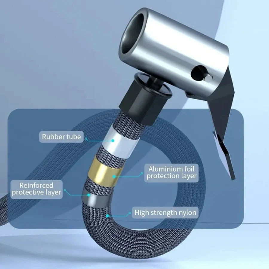 Smart Air Compressor LED Light 7.4/12V Car Tire Inflator 150PSI Portable Tyre Inflator 6000Mah Cordless Tire Pump for Motorcycle